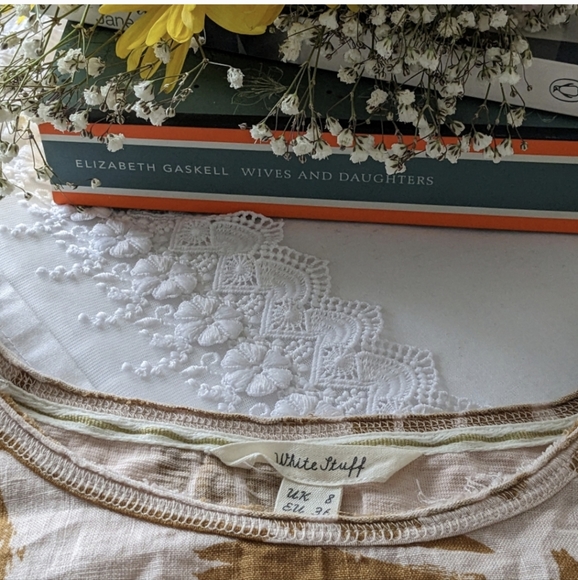 UK Brand White Stuff Top, Beige/Pinky, US 4 - Picture 8 of 8